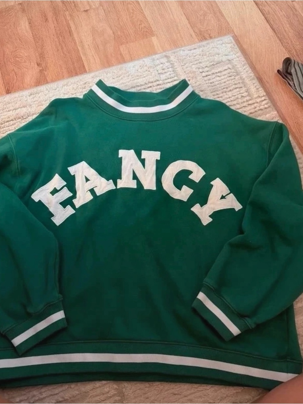 Green 'FANCY' mockneck sweatshirt  size xs/s